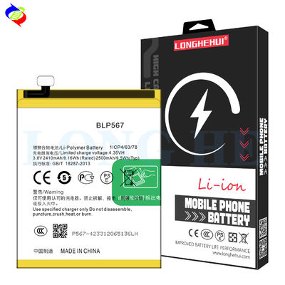 Bateria de substituição de telefone inteligente BLP567 para Oppo R829T R1 R8006 R8007 R1S 3.8V 2500mAh Bateria digital