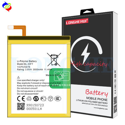 3000mAh Bateria para smartphone para Tecno Phantom 5 A5 BL-30FT Bateria digital de telefone celular de 3,8 V