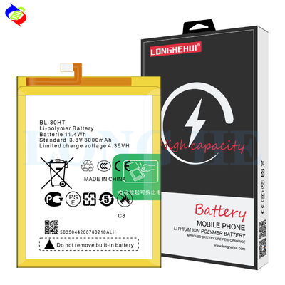 Baterias de iões de lítio e polímeros de lítio BL-30HT 3000mAh 3.85V Para Tecno C8 Bateria de iões de lítio original para telefones celulares