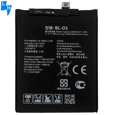 Bateria recarregável original preta BL-O1 para LG K20 2019 K8 LM-X120EMW 3000mAh 3.84V