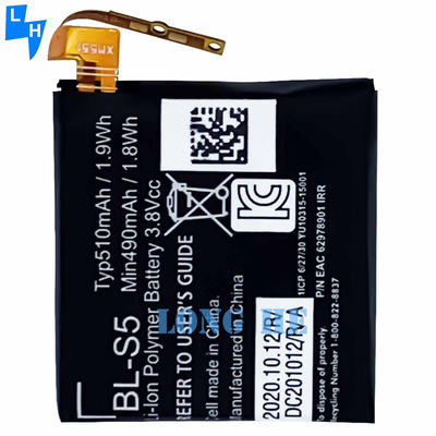 Bateria de relógio original BL-S5 510mah para LG GizmoGadget VC200 SmartWatch de substituição