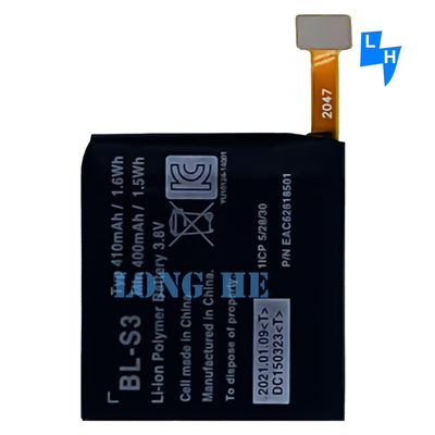 Proteção de IC dupla BL-S3 410mAh 1.6Wh Bateria de Smart-Watch para LG G Watch R W110 W150