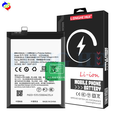 Bateria recarregável preta BLP603 4.35V 3070mAh para telefone móvel OPPO R7S R7MS R7ST