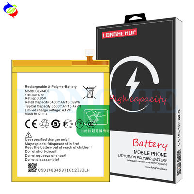 BL-34DT 3.85V 3500mAh Bateria recarregável para Tecno Phantom 9 CC9 AB7 Camon 12 Pro