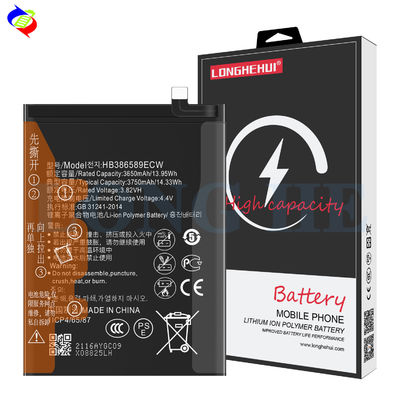 Bateria de lítio HB386589ECW para Huawei P10 /NOVA3/NOVA4/honor20/honor play 3650mAh 3.82V