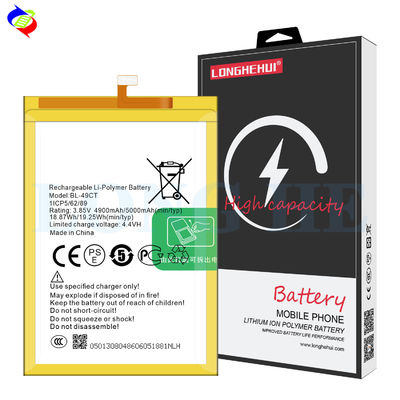 BL-49CT 4900mAh Baterias recarregáveis de telemóvel para Tecno WX3 Pro WX3P B12 3.85V