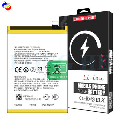 Bateria BLP851 para OPPO A74 4G F19 A95 2020 A95 4G Reno 6 Lite CPH2365 5000mAh Capacidade