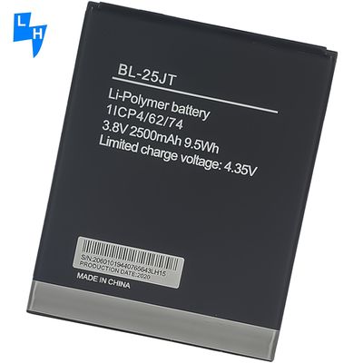 Bateria recarregável para Tecno 2500mAh BL25JT F3 WX3 BL-25JT Materiais e desempenho