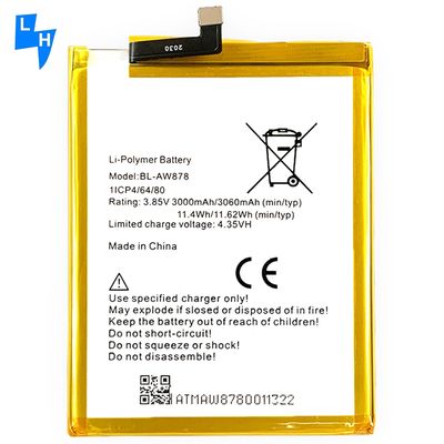 Bateria de telemóvel durável BL-AW878 para Infinix X5010 Coding AW878 e 3060mAh