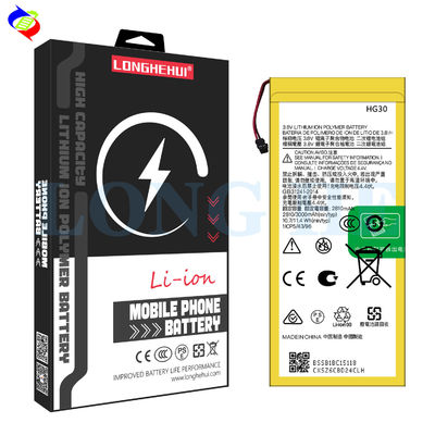 MOQ Bateria de polímero branco para Motorola G5S G5S Plus G6 HG30 3000mAh Personalizavel
