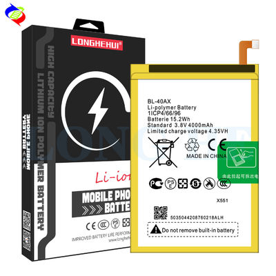 Recarregável 3.8V 4000mah Bateria de telefone móvel 40AX para Infinix X551 Hot Note Substituição
