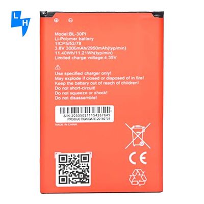 BL-30PI Bateria de telemóvel de iões de lítio OEM de 3000 mAh para Itel 1408 Batteira
