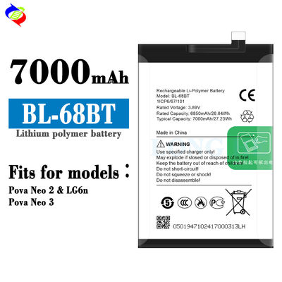 Bateria de substituição recarregável para Tecno Pova Neo2/LG6n BL-68BT baterias de telefone 7000mAh