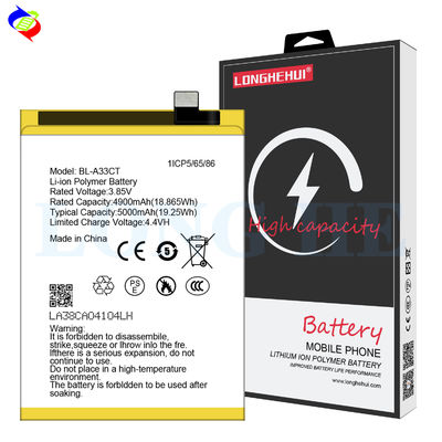 5000mAh 3.85V Bateria recarregável de polímeros de íons de lítio BL-A33CT para telefone móvel General Mobile GM22