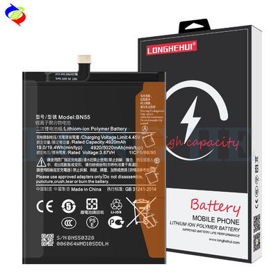 Bateria de polímero de íons de lítio BN55 preta para Redmi NOTE 9S 5020mah 3.87V ODM/OEM