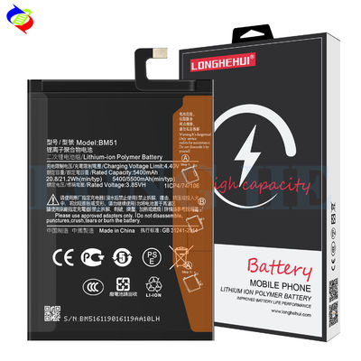 Bateria BM51 de alta capacidade de proteção de IC dupla para telefone celular Xiaomi Mi Max3 Max 3