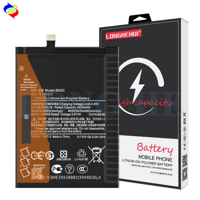 Bateria de polímero de íons de lítio BN53 recarregável para Xiaomi Redmi Note 9 Pro Max 5020mAh 3.87V