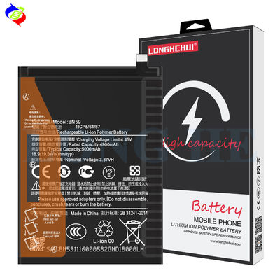 ODM/OEM BN59 Bateria de polímero de íons de lítio para Redmi Note 10 4G 5000mAh 3.87V