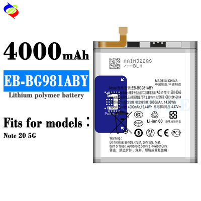 Bateria de alta capacidade de 4000 mAh EB-BG981ABY para telefone celular Samsung Galaxy Note 20 5G