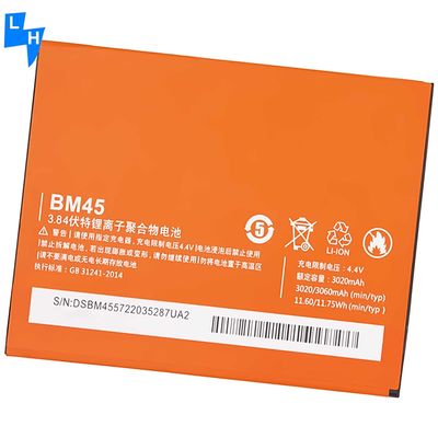 3060mAh Bateria de substituição de capacidade BM45 para Xiaomi Redmi Note 2 Double IC Protected