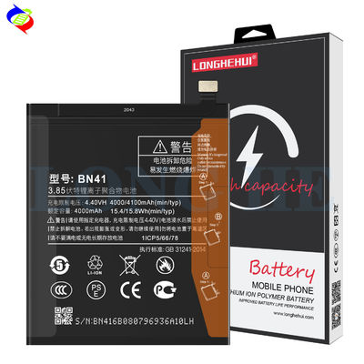 Capacidade original BN41 4100mAh Bateria de substituição para Xiaomi Redmi Note 4/4X Global