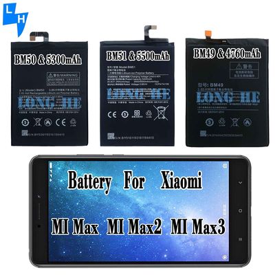 BM49 BM50 BM51 Bateria recarregável para Xiaomi Max Max2 Max3 Preto e compatível