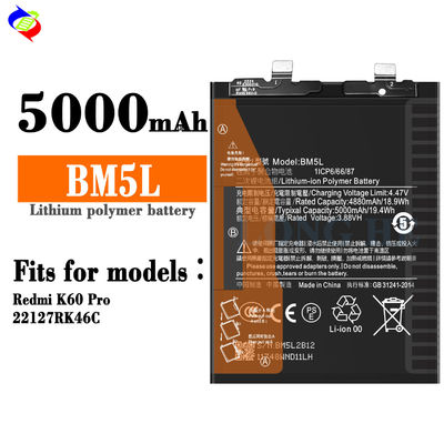 Bateria BM5L Para Xiaomi Redmi K60 Pro 5000mAh Bateria de substituição de proteção de IC dupla