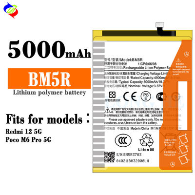 3.87V 5000mAh Bateria BM5R Para Xiaomi Redmi 12 5G Baterias recarregáveis de telefone móvel