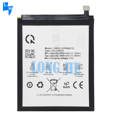 3000mAh 3.85V Bateria recarregável Li-ion Polymer V3002 para Vsmart Joy 1 Telefone Móvel