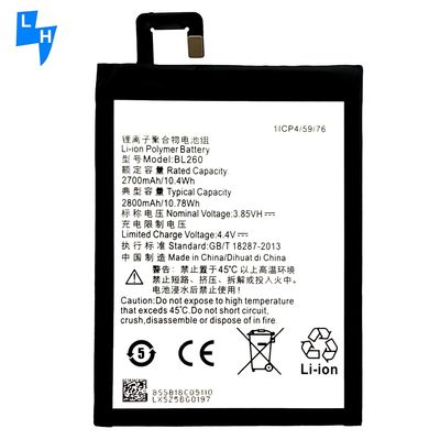 Baterias móveis de proteção de IC duplo para Lenovo Vibe S1 Lite/S1LA40 BL260 2800mAh