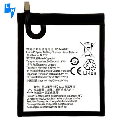 OEM 500PCS Double IC Protection Bateria de lítio de 3000mAh para Lenovo K6 BL267