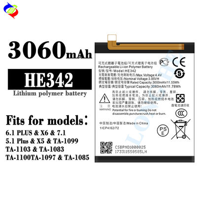 HE342 Bateria de lítio polímero para telefone celular Nokia X6 Durável