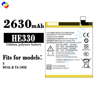 Bateria de telemóvel HE330 Polímero de íons de lítio recarregável para Nokia 3 Dual TA-1032 2630mAh
