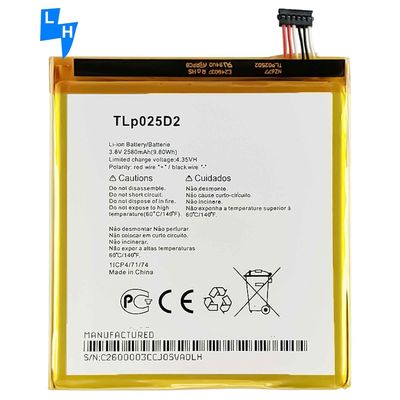 8050E 8050D 9001X 5098O Bateria para telemóvel TLP025D2 2580mAh 3.8V para Alcatel Pixi 4 6.0