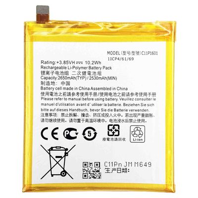 ASUA Zen Fone Live ZB501KL Polímero Bateria de Lítio 2600mAh 3.85V Branco para Telefone Móvel