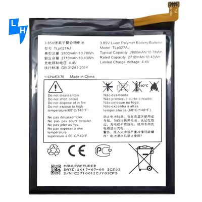 3.85V 2500Mah Bateria recarregável Para Alcatel Tlp027Aj Telefone Preto Alta Capacidade