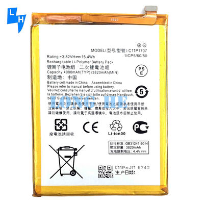 Amarelo 4000mAh C11P1707 Bateria de telemóvel para ASUS Zenfone Max M1 MOQ/ODM/OEM 500PCS