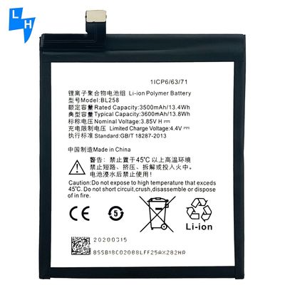 BL258 Bateria de telefone original para baterias de substituição da Lenovo