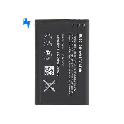 Bateria recarregável para telemóvel BL-5C 1020mAh 800mAh 600mAh Substituição para Nokia