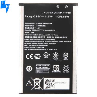 B11P1501 3000mAh Bateria de 3,85V para ASUS Zenfone 2 Laser Selfie ZE600KL Z00MD Z00LD ZE550KL ZE551KL