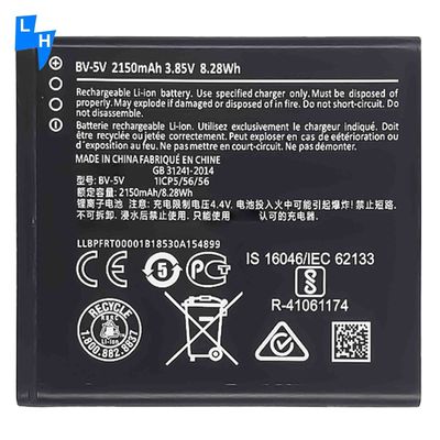Telefone Móvel Preto 2150mAh BV-5V Bateria para Nokia 1 TA-1047 Durável e de longa duração
