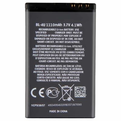 Bateria de proteção de IC duplo de 1110mAh para telefone celular Nokia original personalizado 3.7V