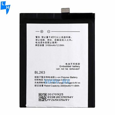 BL263 Bateria recarregável de 3.85V 3100mAh para Lenovo ZUK Z2 Pro Desempenho garantido