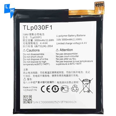 Bateria de polímero de 3000mAh para BlackBerry DTEK60 TLP030F2 Sistema de Telefone Móvel Modelo 6070