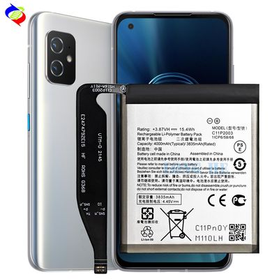 Bateria branca C11P2003 para Asus Zenfone 8 ZF8 Mini 5G ZS590KS I006D Capacidade 4000mAh