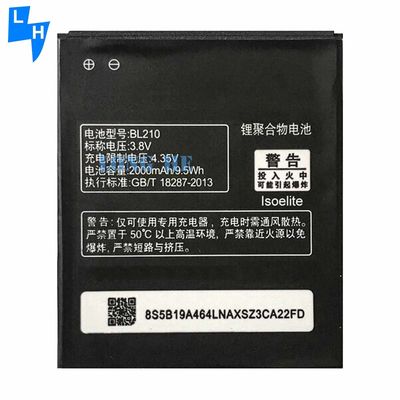 Bateria BL210 de bom desempenho para Lenovo S820 S650 A656 A766 A770E A750E A658T Preta