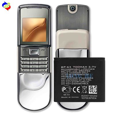 Bateria de lítio de polímero BP-6X preta para telemóvel Nokia 8800 8860 Sirocco N73i NK8800