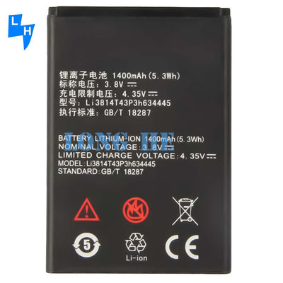 Bateria do telemóvel 1400mAh recarregável para ZTE Blade L110 A112 V815W Li3814T43P3h634445
