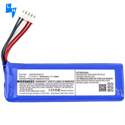 MP3/MP4 Player recarregável GSP872693 P763098 03 Bateria de alto-falante para JBL Flip 3 Cinza