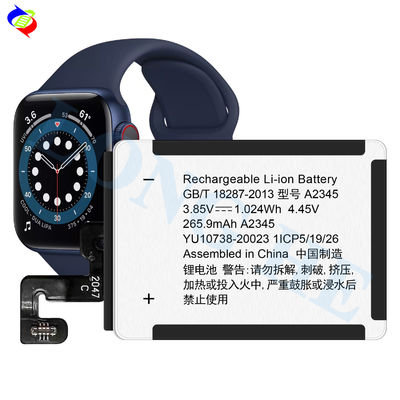 Bateria interna recarregável de íons de lítio do iWatch A2345 para a série 6 de relógios 40mm 3.85V 265.9mAh